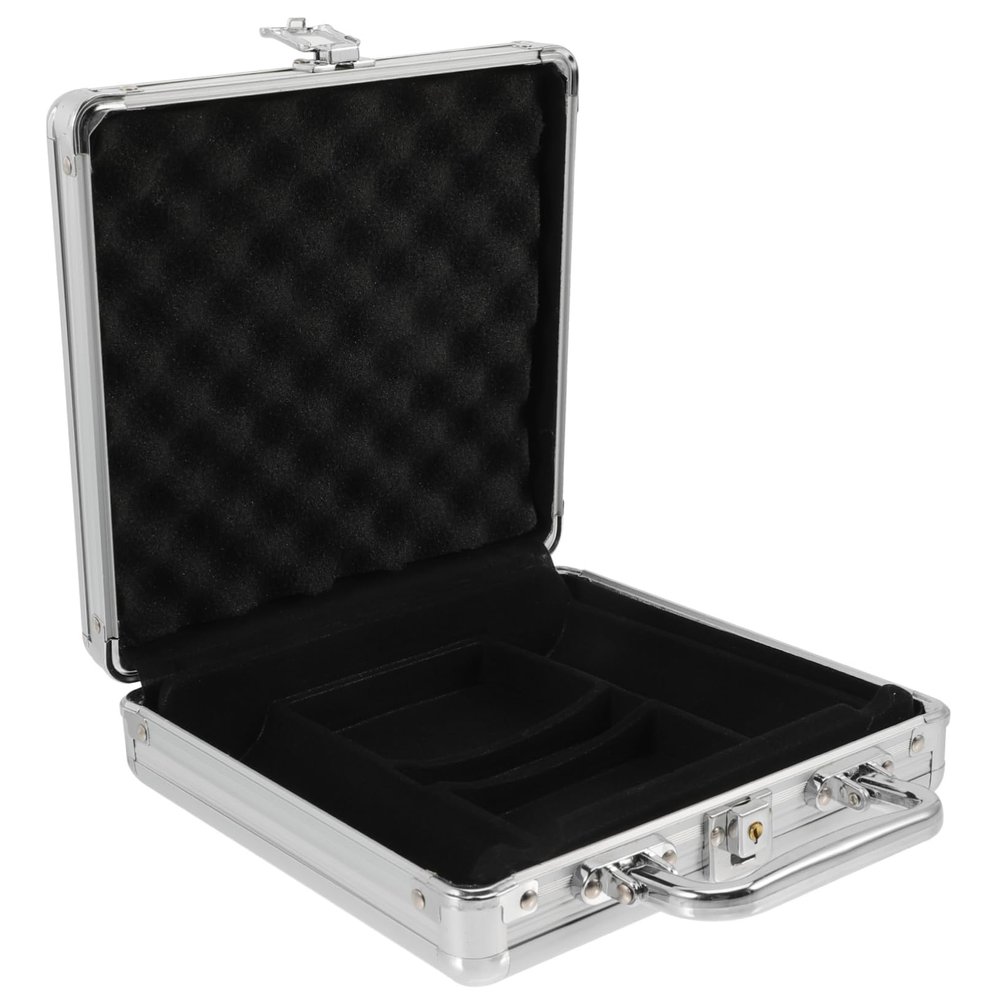 GALPADA Aluminum Poker Chip Carrying Case Large Capacity with Buckle Lock and Handheld Design for Safe Storage of Poker Cards and Chips Box with Rounded Edges