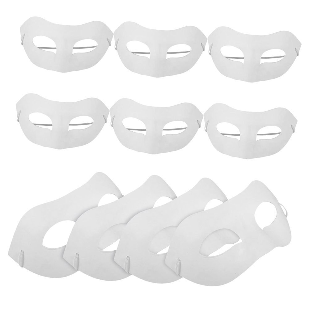 Abaodam 10pcs DIY Blank Paper Art Masks for Masquerade Party Half Face Pulp Masks for Halloween Cosplay Birthday Wedding and Festival Decoration