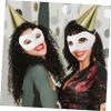 Abaodam 10pcs DIY Blank Paper Art Masks for Masquerade Party Half Face Pulp Masks for Halloween Cosplay Birthday Wedding and Festival Decoration view 3