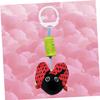 FRCOLOR Animal Shaped Cradle Pendant Hanging Rattles with Gentle Rattle Sound for Tactile Development and Soothing Comfort Cartoon for Stroller and Carrier Use Red view 3