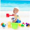 BCOATH 5Pcs Sand Bucket Lightweight Portable Handle Childrens Beach Pail for Creative Seaside Play and Sandbox Fun Random Color view 2