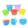 BCOATH 5Pcs Sand Bucket Lightweight Portable Handle Childrens Beach Pail for Creative Seaside Play and Sandbox Fun Random Color view 3