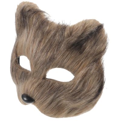 BESPORTBLE Halloween Half Face Mask Plush Cosplay Accessory for Women Carnival Masquerade Fancy Dress with Eye Nose Lightweight Design