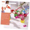 Gogogmee 2pcs Wooden Dinosaur Rocking Animal Shaped Playthings Natural Wood Safe Sturdy Desktop Ornaments for Boys Random Color view 2