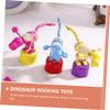 Gogogmee 2pcs Wooden Dinosaur Rocking Animal Shaped Playthings Natural Wood Safe Sturdy Desktop Ornaments for Boys Random Color view 3