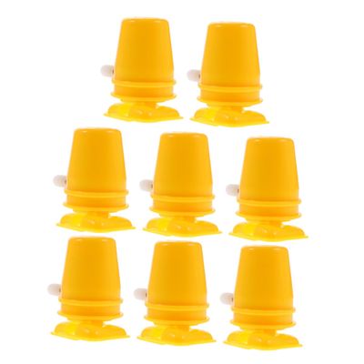 BESPORTBLE 8pcs Yellow Clockwork Robot DIY Accessories Plastic Movement Parts for Handmade Crafts Wind Up Walking Mechanism for Clay Pearl Mud Snowflake Mud DIY and Repair