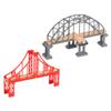 ifundom 2pcs Train Track Bridges with Bridge Support for Model Railroad Layouts Smooth Surface Easy Assembly and Safe Accessory for Boys view 1