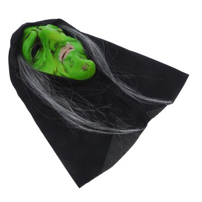 BESPORTBLE Scary Halloween Witch Mask for Party Cosplay Creepy Green Masquerade Accessory Horror Costume Prop for Halloween and Costume Events