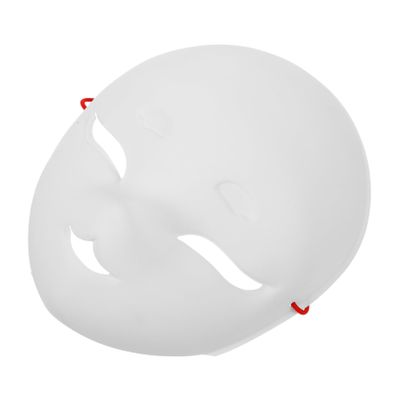 BCOATH DIY Paintable Fox Mask Unpainted PVC Fox Shaped Cosplay Mask for Halloween Masquerade Party Matte White Blank Face with Eye Soft Material Includes Fixed Red