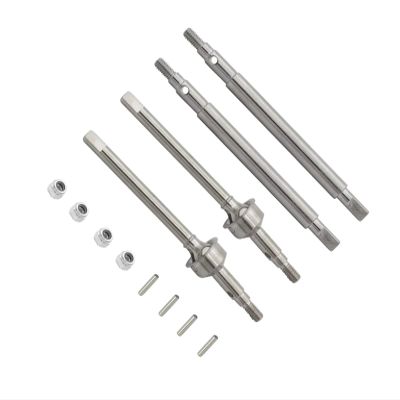 RC Car Transmission Shaft For TRX-4M 1/18 RC Crawler Car Upgrade Parts Metal Front Rear Drive Shaft CVD Driveshaft Transmission Shaft Dogbones RC Car Accessories(Silver)
