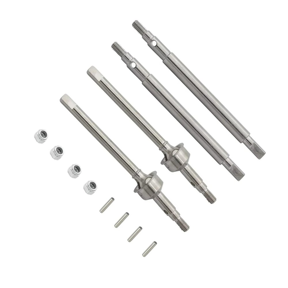 RC Car Transmission Shaft For TRX-4M 1/18 RC Crawler Car Upgrade Parts Metal Front Rear Drive Shaft CVD Driveshaft Transmission Shaft Dogbones RC Car Accessories(Silver)