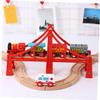 ORFOFE 2pcs Train Track Accessories Railway Bridges for Scene Building Red and Grey Suspension Bridges Compatible with Major Train view 2