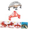 ORFOFE 2pcs Train Track Accessories Railway Bridges for Scene Building Red and Grey Suspension Bridges Compatible with Major Train view 3