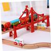 ORFOFE 2pcs Train Track Accessories Railway Bridges for Scene Building Red and Grey Suspension Bridges Compatible with Major Train view 4