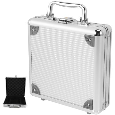 BESPORTBLE Alloy Poker Chip Case Large Capacity Hand Case with Compartments for Poker Cards Dice Storage Portable Aluminum Box