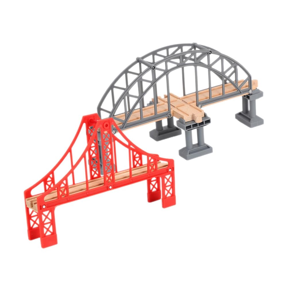 KOMBIUDA 2pcs Simulation Train Bridge Model Railway Track Accessories Flexible Assembly Decorative for Party Backyard Playset