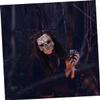 BESPORTBLE Purple Hair Skull Mask Halloween Party Decoration Creepy Skeleton Mask for Costume Carnival and Role Play view 4