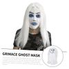Beaupretty Scary White Hair Witch Mask for Halloween Party Ghost Festival Cosplay Costume Prop for Ladies with Horror Design view 3