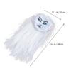 BESPORTBLE Halloween Costume Mask with Long White Hair Scary Witch Disguise for Women and Tear Resistant for Halloween Party and Cosplay view 2