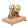 Mini Atkinson Differential Opposed Piston Gas Engine Model - Brass/Stainless Steel Retro Desktop Collectible, DIY Hobby Gift for Mechanical Enthusiasts view 1