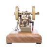 Mini Atkinson Differential Opposed Piston Gas Engine Model - Brass/Stainless Steel Retro Desktop Collectible, DIY Hobby Gift for Mechanical Enthusiasts view 3