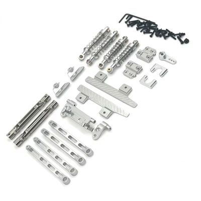 For MN For MN82 LC79 Metal Transmission Drive Shaft Front Rear Shock Absorber Rod Kit RC Car Parts Accessories Replacemen And Repair RC Car Upgrade Part(Silver)