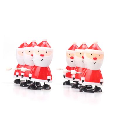 Wakauto 10pcs Santa Claus Wind Up Clockwork Christmas Party Favors for Bulk Stocking Stuffers Safe Smooth Funny Decorations