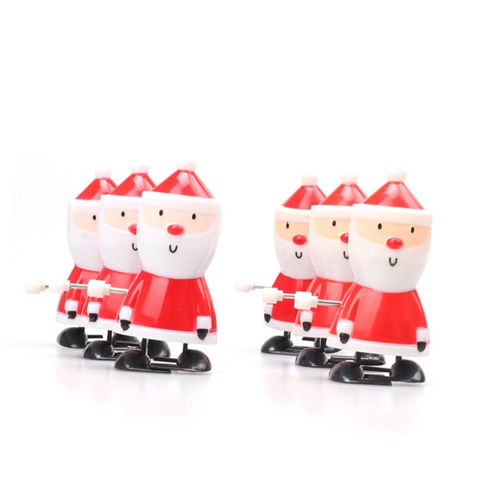 Wakauto 10pcs Santa Claus Wind Up Clockwork Christmas Party Favors for Bulk Stocking Stuffers Safe Smooth Funny Decorations