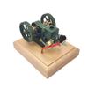 Mini Four-Stroke Gasoline Engine Model Kit, Brass Stainless Steel on Wood Base, Desktop Collectible Gift for Adults & Hobbyists view 3