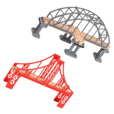 FOYTOKI 2pcs Train Track Bridges Replacement Model Bridge DIY Assembly for Compatible Railway Accessories
