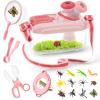 Funsland Bug Catcher Kit for Kids - 17 PCS Outdoor Explorer Kit Insect Catching Toys Nature Adventure Set for Boys 3 4 5 6 7 8 Year Old (Pink) view 1