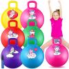 Threan 6 Pcs Hopper Ball for Kids 3-6, 18 Inch Unicorn Bouncy Ball with Handle Unicorn Jumping Inflatable Bouncing Hopper Carnival Outdoor Toys for Girls Boys Toddler Children Gifts view 1