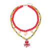 ZYIBPMSJKQCFK Marine Animal Pendant Shell Necklace,red,52.5+7cm view 1