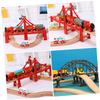 BESPORTBLE 2pcs Train Railway Bridge with Bridge Supports Assembled Track Accessories for Educational Learning and Hands Building Compatible with Major Brands view 2