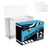 12 Pack ETB Protector Case Compatible with PKMN Elite Trainer Box Protector Cases 0.5mm Thick Plastic Heavy Duty Clear PKMN ETB Case Protector Cover Soft with Protective Film Auto-locking Bottom view 1