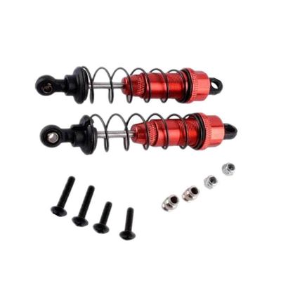 2Pieces Aluminum Oil Filled Shock Absorber Compatible with 1 10 Scale RC Car Models Front Upgrade Parts Compatible with 4WD Hobby Buggy Optima(Red)