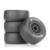 1/10 RC Racing Slick 105x45mm Tires & Wheels Set: Rubber Tires on 12mm Hex Rims for Traxxas Slash, ARRMA Senton, LOSI Short Course Truck - Upgrade (4Pcs) view 1