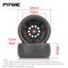 1/10 RC Racing Slick 105x45mm Tires & Wheels Set: Rubber Tires on 12mm Hex Rims for Traxxas Slash, ARRMA Senton, LOSI Short Course Truck - Upgrade (4Pcs) view 2