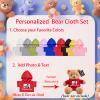 FAHOXUMR 6 Pcs Personalized Teddy Bear Clothes with Name Photo, Custom Stuffed Animal Clothes Fit 8-16inch Stuffed Bear Clothing, Personalized Doll Clothing Make Your Own Plush Doll Shirt view 2