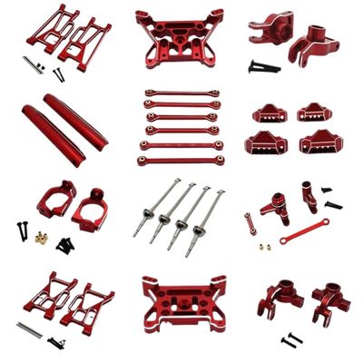 10208 V1 V2 Metal Steering Cup Hub Link Rod Set Compatible with RC Cars Swing Arm Drive Shaft Shock Tower Upgrade Parts(Red)