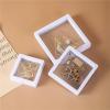 30 Pcs Plastic Film Floating Display Cases  Transparent Units for Storing Jewelry, Necklaces & Collectibles(7x7cm) view 4