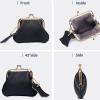 Leather Coin Purse Small Wallets Change with Kiss Money Bag Key for Girls Small Wallets Beautiful Changing Leather Holder, yellow view 3