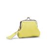 Leather Coin Purse Small Wallets Change with Kiss Money Bag Key for Girls Small Wallets Beautiful Changing Leather Holder, yellow view 4