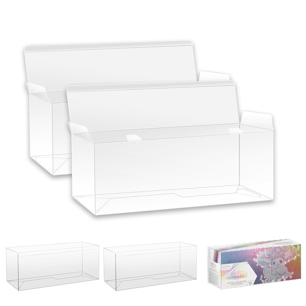 5-Pack Plastic Protector Display Cases Compatible with Prismatic Evolutions Super Premium Collection Box , Stackable Display Cases(14.5*3.6*7.1in)