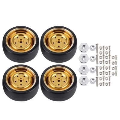 63mm RC Car Metal Hub Drift Tire Alloy Rubber 4Pcs Wheel Accessory Set Fit WPL D12 RC Truck