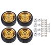 63mm RC Car Metal Hub Drift Tire Alloy Rubber 4Pcs Wheel Accessory Set Fit WPL D12 RC Truck view 1
