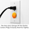 Orange Wave Pattern (1) Outlet Covers Baby Proofing Child Proof Plug Covers for Electrical Outlets Easy Install Outlet Plug Covers view 3