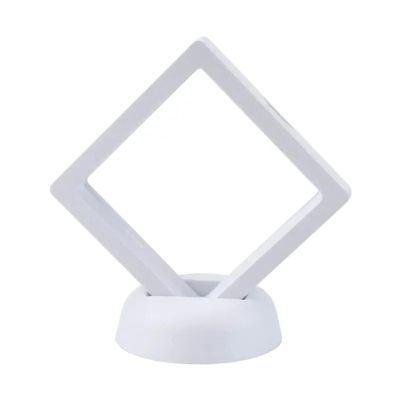 50 Pcs Square 3D Floating Frames  Home Decoration Holders for Jewelry, Coins, Shells & Gem Specimens(White)
