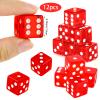 Adecortalk 12 Pcs 19 mm Casino Dice Acrylic Red Translucent D6 Dice 6 Sided with Square w/Rounded Edge for Casino Craps Table Game Night Board Games Teaching Math Supplies view 2