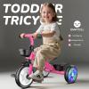 Umatoll Tricycle for Toddlers 2-5 Year Old, Ajustable Toddler Bike Outdoor Toys, Birthday Gift for Girl Boy Age 2-4, Trike with Light up Wheels (Rose) view 2